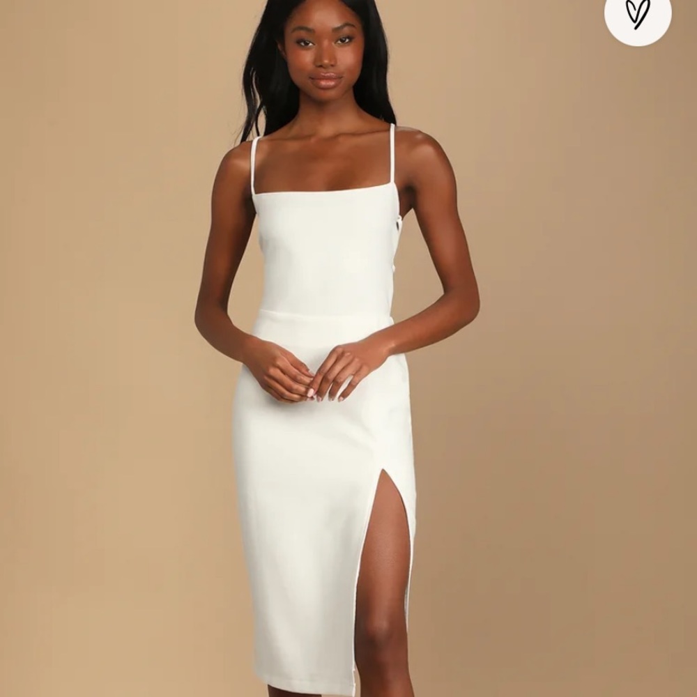 White midi dress from lulus